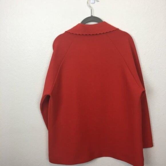 Hedy Knits Cardigan Librarian Jacket Womens Vintage 3/4 Sleeve Red Orange XL - Picture 5 of 14